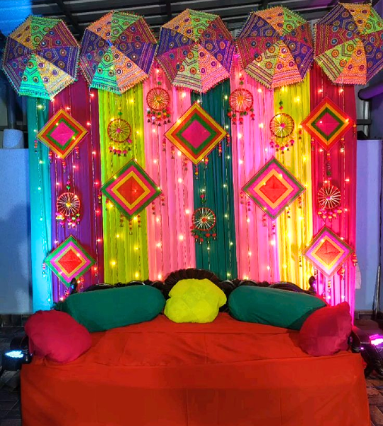 multi color mehndi decor